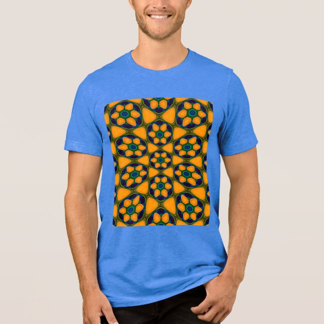 Unik Abstrakt Flowers Mönster T Shirt (Framsida)