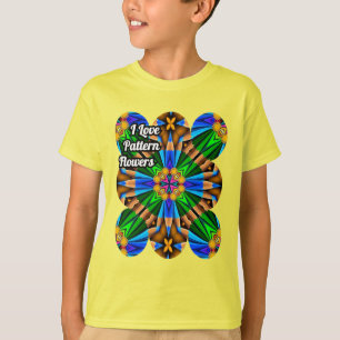 Unik Abstrakt Flowers Mönster T Shirt