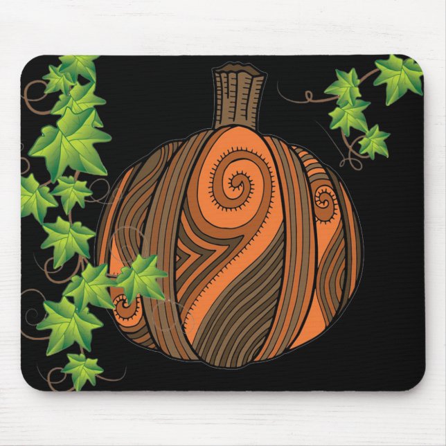 Unik Abstrakt Pumpkin Halloween Mousepad Musmatta (Framsidan)
