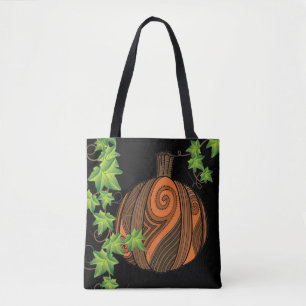 Unik Abstrakt Pumpkin Halloween Totala Bag Tygkasse