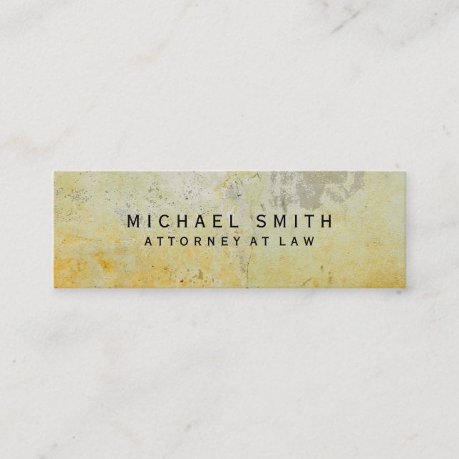 Unik advokat vid Law Gult Mortar Wall Design Mini Visitkort (Framsida)