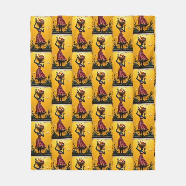 Unik afrikansk teckning, hemdekaler för kavajer fleecefilt (Framsidan)