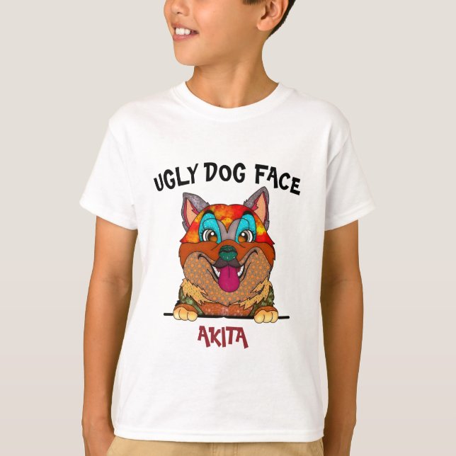 Unik Akita ful hund ansikte T-Shirt (Framsida)