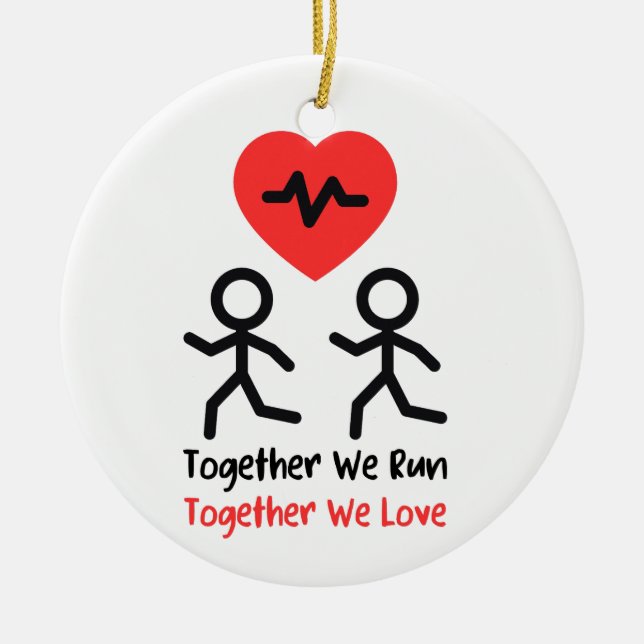 Unik Alla hjärtans dag Keepsak, Springer Valentine Julgransprydnad Keramik (Framsidan)