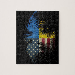 Unik amerikansk ukrainsk Eagle-Flagga Pussel