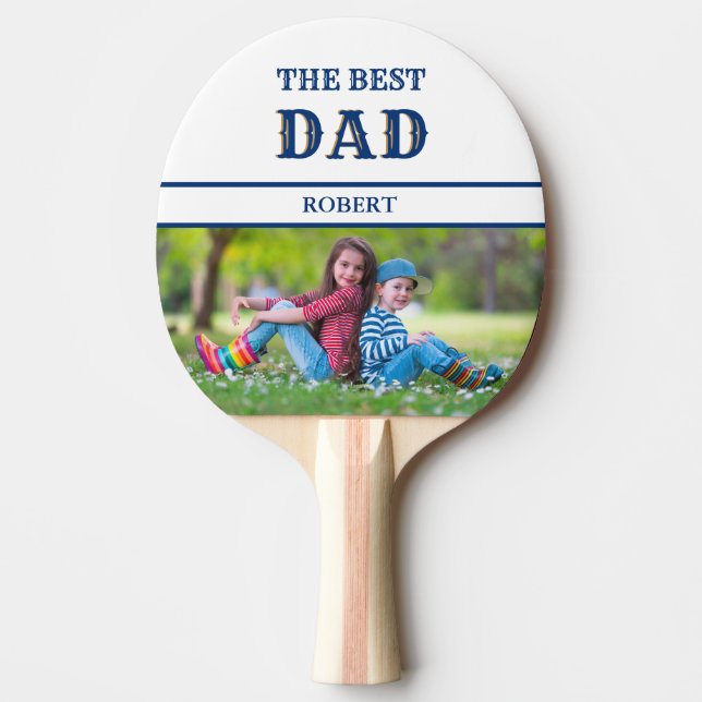 Unik Anpassningsbar BEST PAPPA Namn-foto Pingisracket (Framsidan)