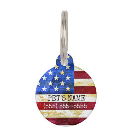 Unik Anpassningsbar Designad Rustic American Flagg Djurbricka