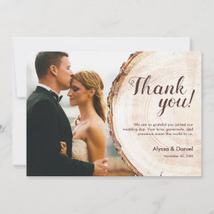 Unik Anpassningsbar för Bröllop-foto i Rustic wood Tack Kort