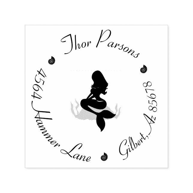 Unik Anpassningsbar för Circle Returadress Sjöjung Självfärgande Stämpel (Design)