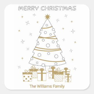Unik Anpassningsbar för färgning av julfärg i Roli Fyrkantigt Klistermärke
