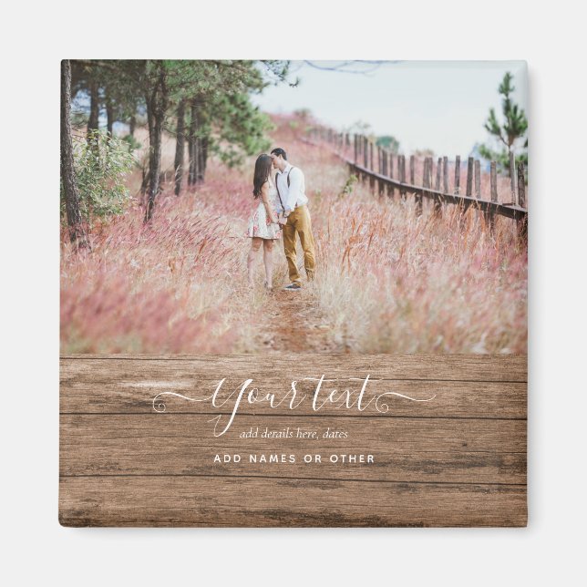 Unik Anpassningsbar för Rustik FOTO COLLAGE-gåva Magnet (Framsidan)