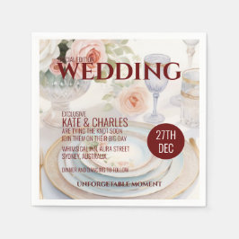 Unik Anpassningsbar Magazine Stil Bröllop Pappersservett