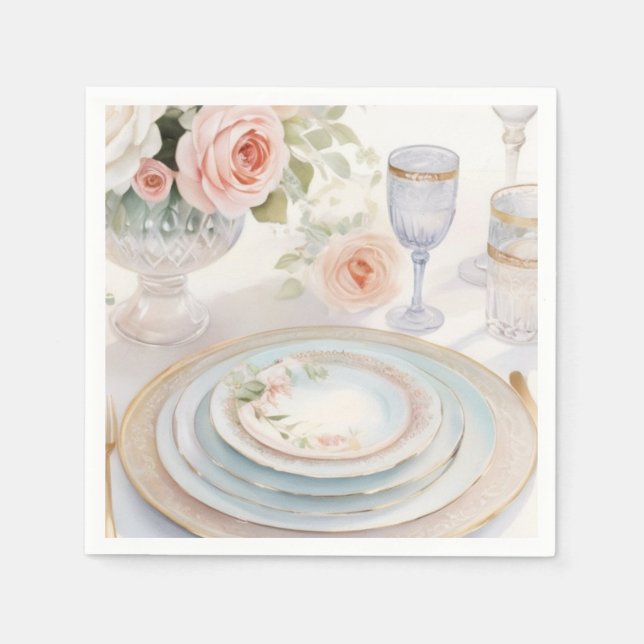 Unik Anpassningsbar Magazine Stil Bröllop Pappersservett (Framsidan)