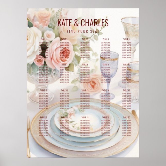 Unik Anpassningsbar Magazine Stil Bröllop sätesdia Poster (Framsidan)