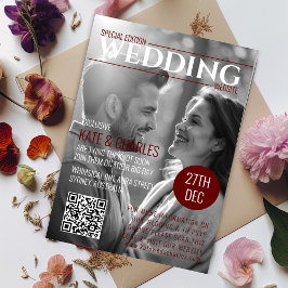 Unik Anpassningsbar Magazine Stil Spara datum Inbjudningar