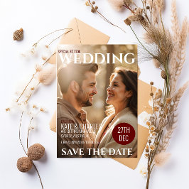 Unik Anpassningsbar Magazine Stil Spara datum Inbjudningar