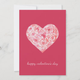 Unik Anpassningsbar Vattenfärg Ro Heart Valentines Julkort