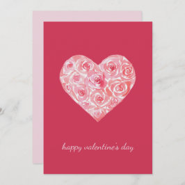 Unik Anpassningsbar Vattenfärg Ro Heart Valentines Julkort