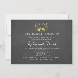 Unik Antlers Blommigt Bröllop REHEARSAL DINNER Inbjudningar