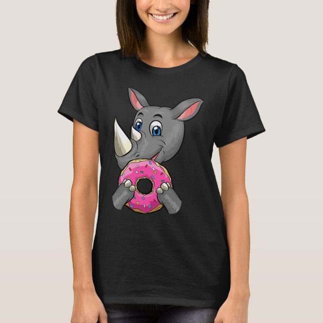 Unik användning av Doughnut Cute Giant Rhino Mania T Shirt (Framsida)