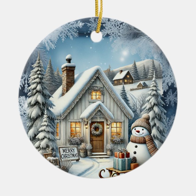 Unik årgång i julvärlden Pappra Tallrikar Julgransprydnad Keramik (Framsidan)