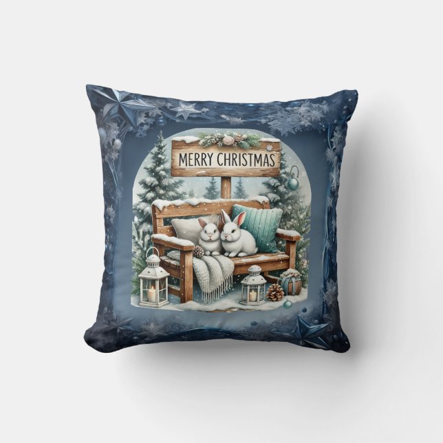 Unik årgång i julvärlden Pappra Tallrikar Kudde (Framsida)