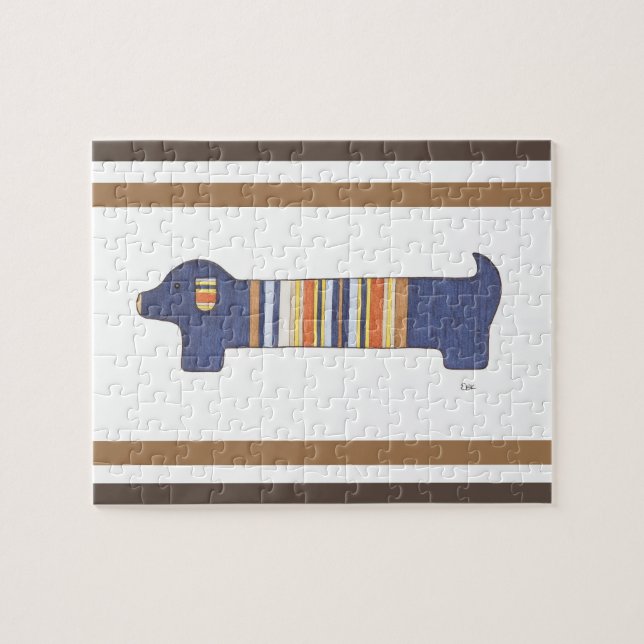 Unik Art Puzzle - 2 Dachshunds - Erin Brie Art Pussel (Horisontell)