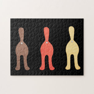 Unik Art Puzzle - 3 kattknapp #1 Pussel
