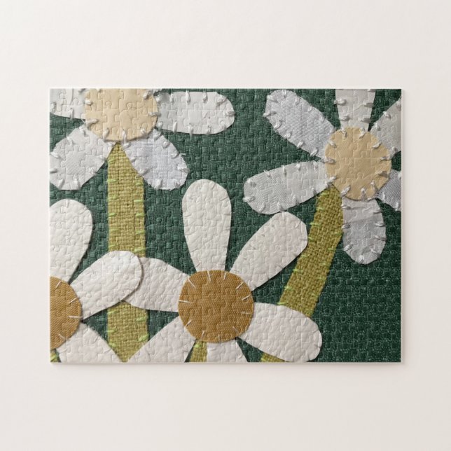 Unik Art Puzzle - Daisy Vas #3 Utdrag Pussel (Horisontell)