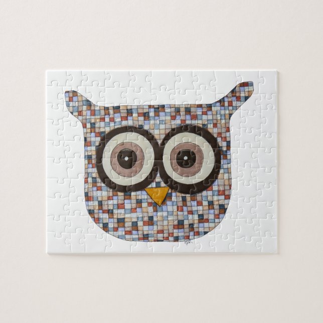 Unik Art Puzzle - Tweed Uggla - Erin Brie Art Pussel (Horisontell)