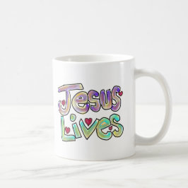 Unik artikel i den kristna citatet "Jesus Lives" Kaffemugg