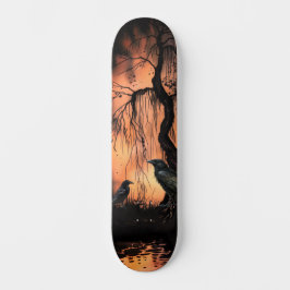 Unik artsy Gothic Raven Skate Deck