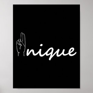 Unik ASL Alphabet American Sjunga Language ASL Tea Poster