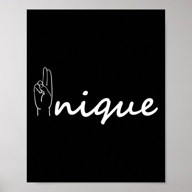 Unik ASL Alphabet American Sjunga Language ASL Tea Poster (Framsidan)