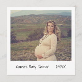 Unik återloppsprogram för snabbfoto-Par-babykläder Inbjudningar