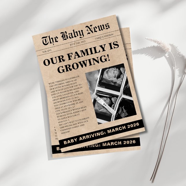 Unik babydusch för fototidningar inbjudningar (Skapare uppladdad)