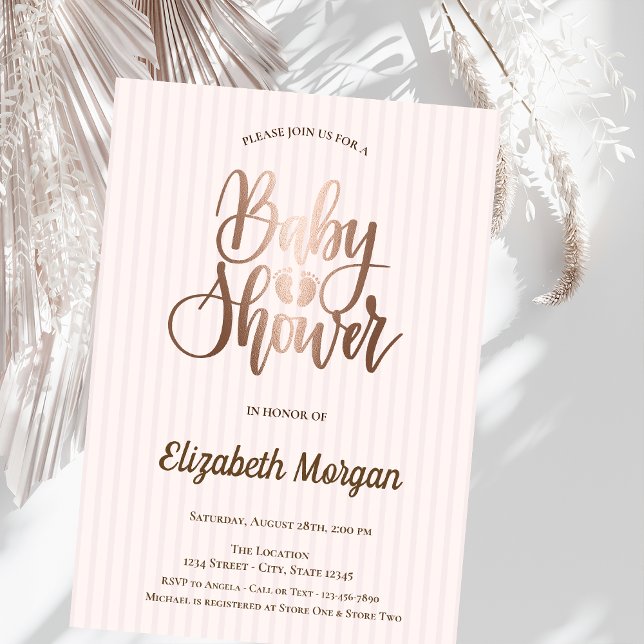 Unik babydusch i Ro Guld Inbjudningar (Skapare uppladdad)