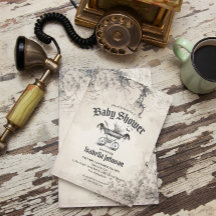 Unik babyinbjudan för gotik och Vintage