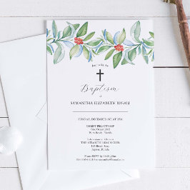 Unik baptism bjuder in julgranen Grey Inbjudningar