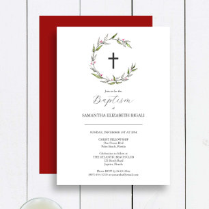 Unik baptism bjuder in julgranen Grey Inbjudningar