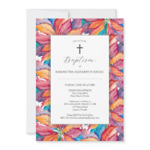 Unik baptism-inbjudan färgstark poinsettia