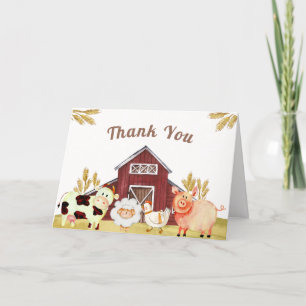 Unik Barnyard Boskap Baby Shower Tack Kort