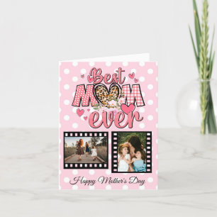 Unik Bästa Mamma Någonsin Anpassad Fotokollage Helgkort
