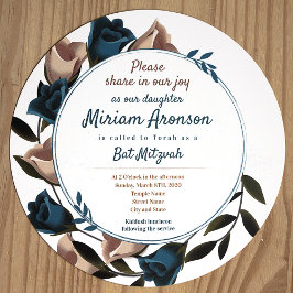 Unik Bat mitzvah inbjudan till Teal Beige Ro