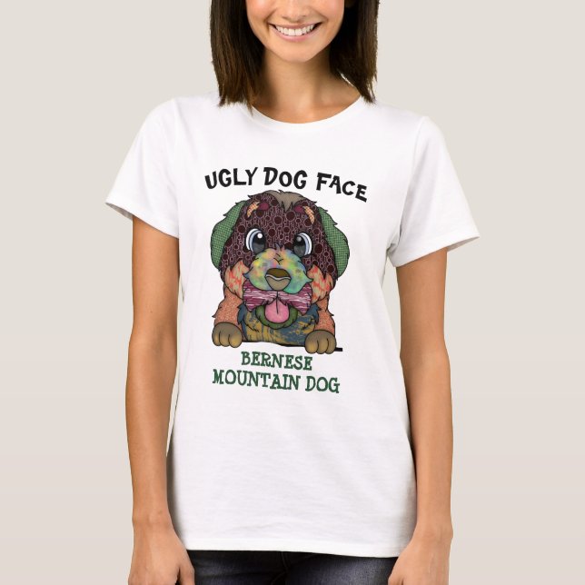 Unik Bernese Mountain Hund ful ansikte T Shirt (Framsida)