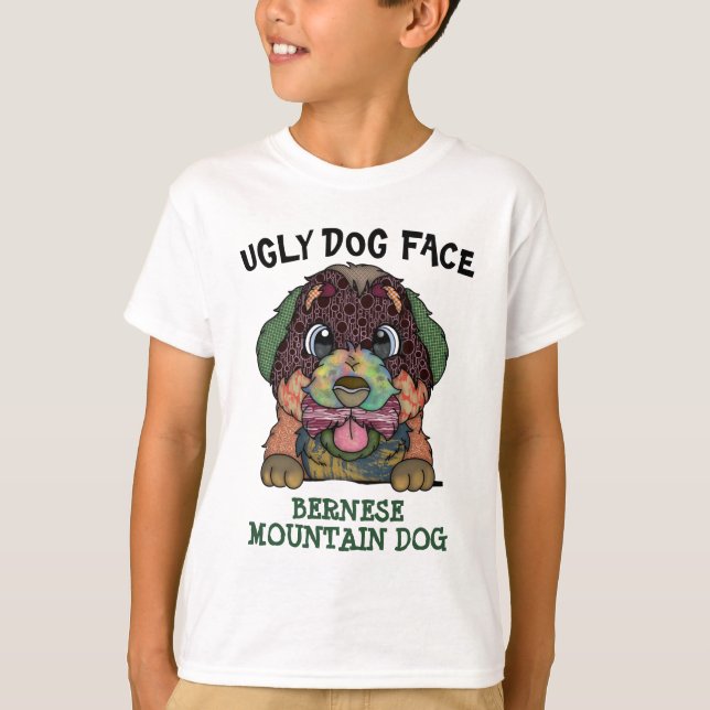 Unik Bernese Mountain Hund ful ansikte T Shirt (Framsida)