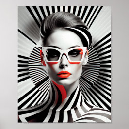 Unik bild av svartvit konst av honkön poster