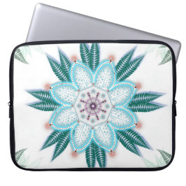Unik blå blomma Mandala Vibe Laptop Fodral