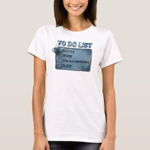 Unik Blå KAFÉ ARBETE SANNING KRIMINELL Modeutskrif T Shirt
