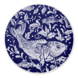 Unik, blå och vit koi Fiskstiliserad dammväxt Knopp